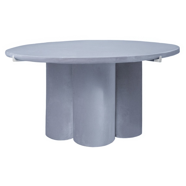 Журнальный столик Сквош серо-голубой велюр