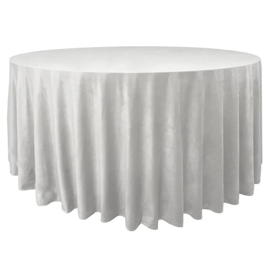 Скатерть велюр, круглая, молочная - Фото основное 1