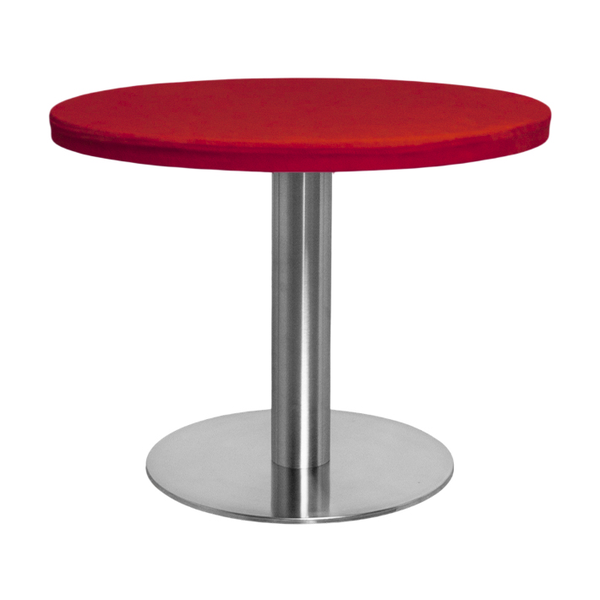 Стол Твист Круглый 43см, Серебро + столешница, 60 см Малиново-красный