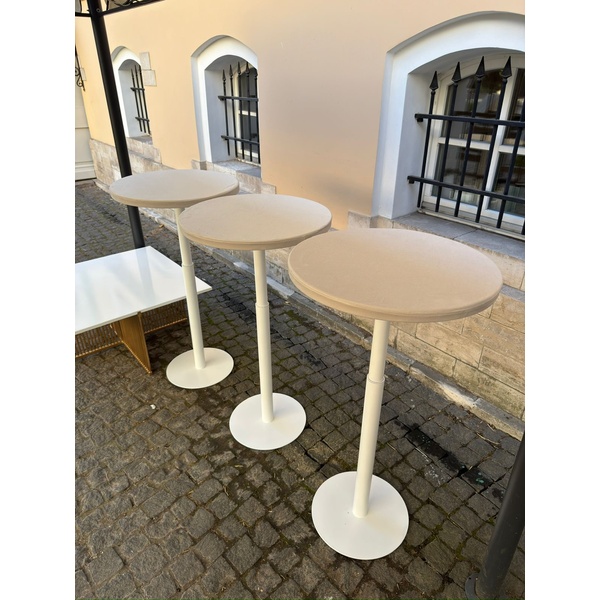 Стол коктейльный Twist Circle, Рафаэлло + Кремовый бисквит (телескопическая нога) - Фото 2