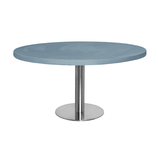 Стол Твист Круглый 43см, Серебро + столешница, 90 см Серо-голубая