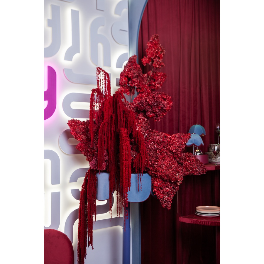 Стол "Yes, Caap" Twist, черничный йогурт+something blue, велюр (телескопическая нога) - Фото миниатюра 2