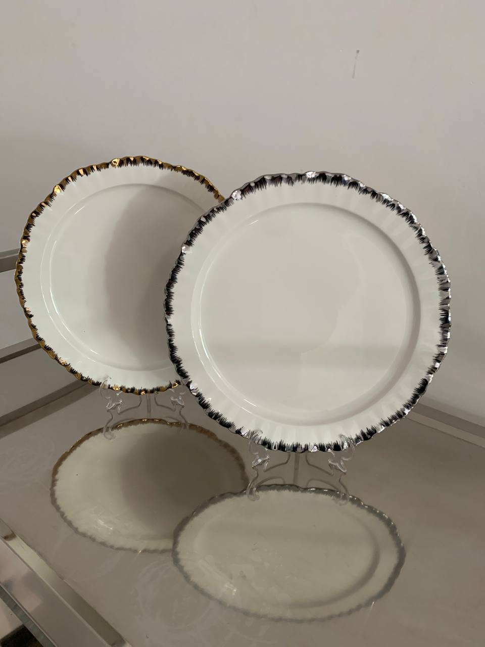 Сервировочная тарелка Подсолнух Серебро