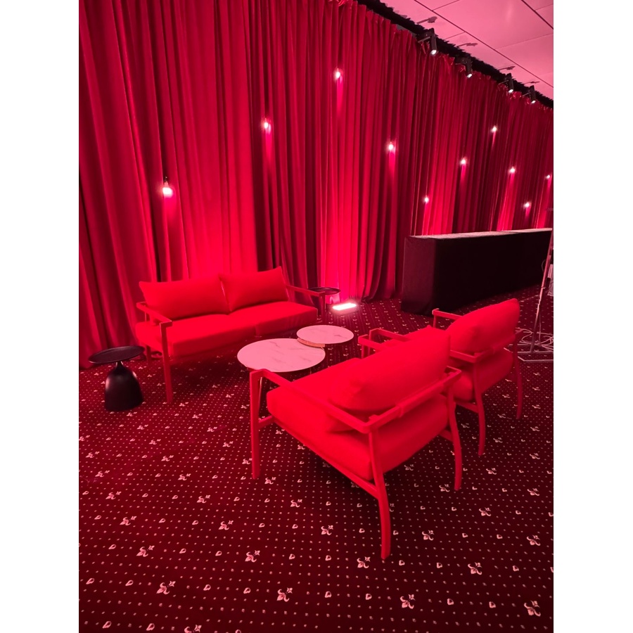 Диван Huggi M, Красный бархат + Red Teddy - Фото миниатюра 3