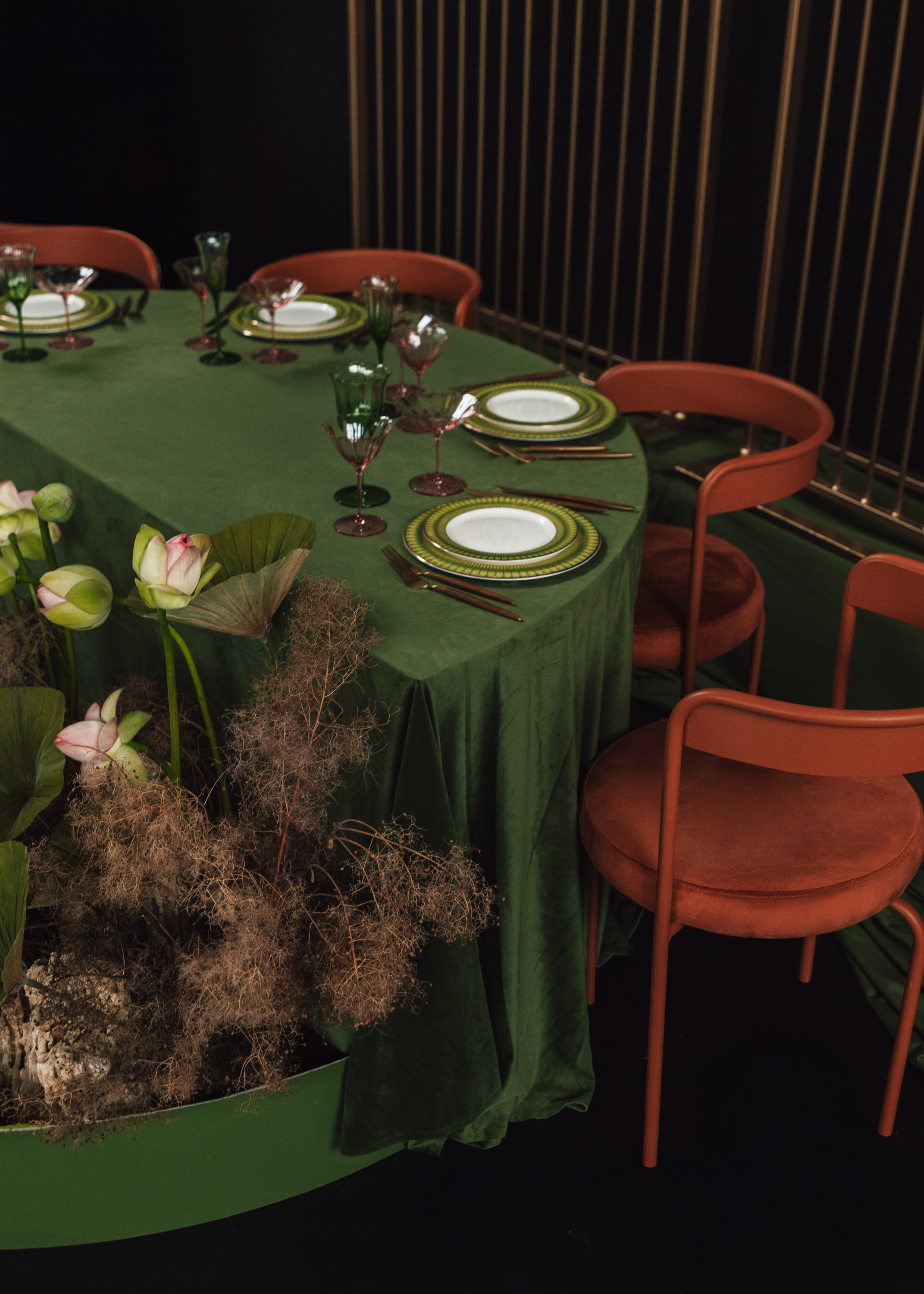 Скатерть велюр, круглая, лесная поляна