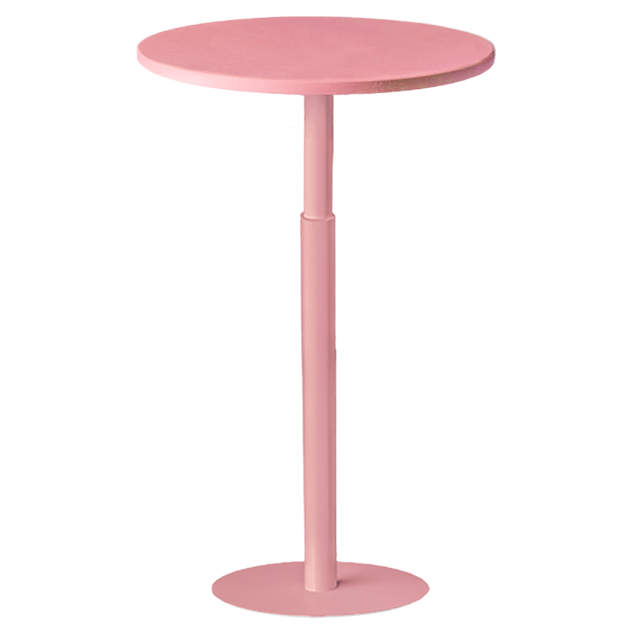 Стол коктейльный Twist Circle, Розовая помадка + Baby Doll (телескопическая нога) - Фото основное 1