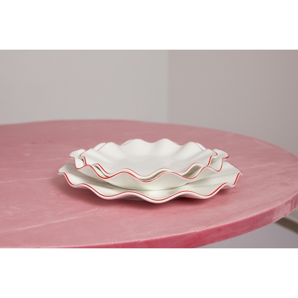 Порционная тарелка Lotus red rim M  - Фото 4