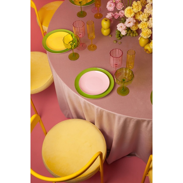 Скатерть велюр, круглая, светло-розовая - Фото 4
