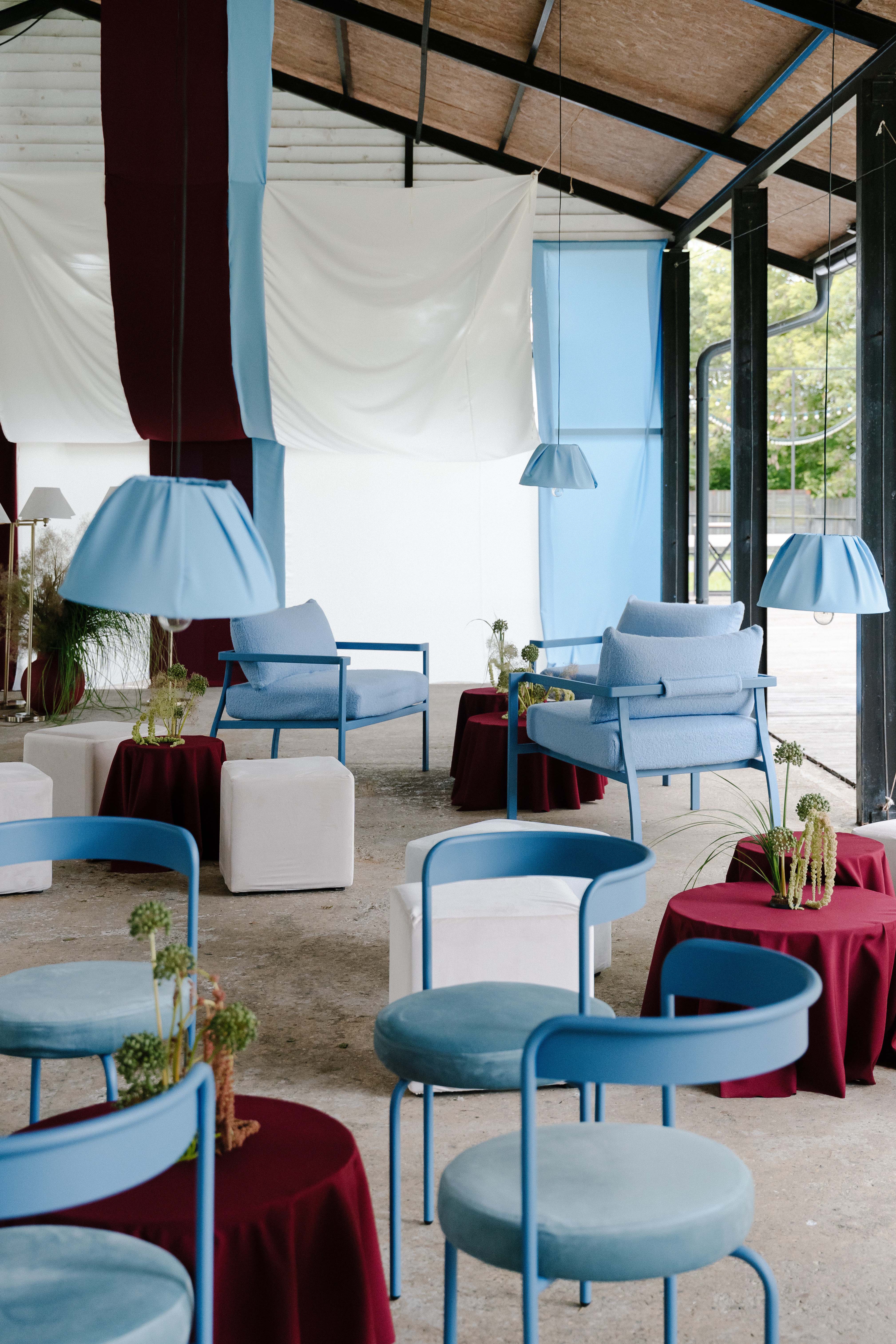 Стул Колори, Черничный йогурт + Немного голубого