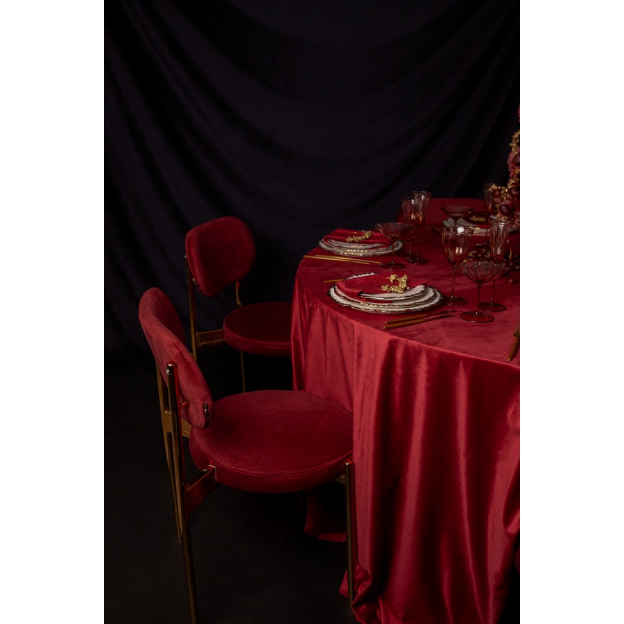 Скатерть велюр, круглая, пьяная вишня - Фото миниатюра 3