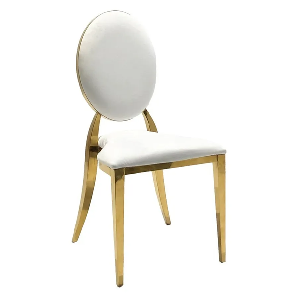 Стул Вашингтон Золото, велюр белоснежный