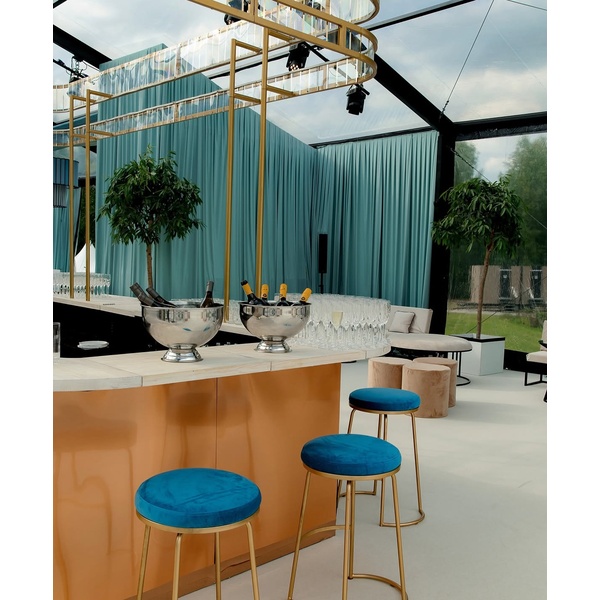 Стул барный Модерн Сэддл Морская волна (любой оттенок каркаса) - Фото 5