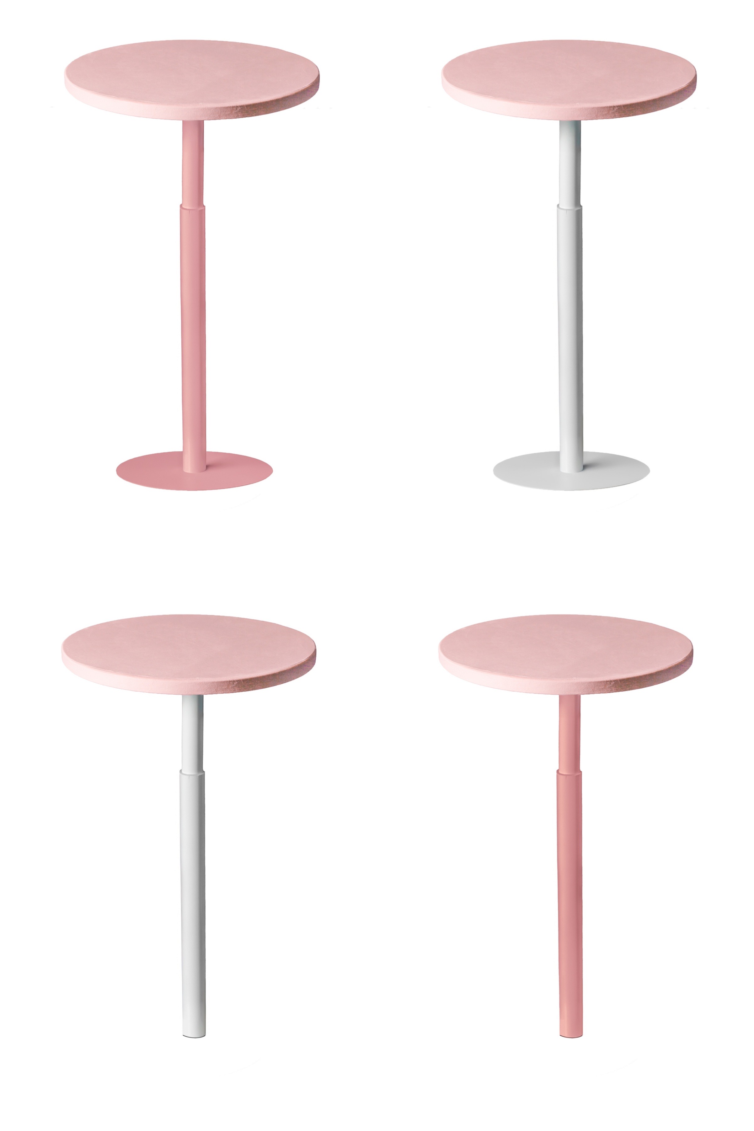 Стол коктейльный Твист Круглый, Розовая помадка + светло-розовый