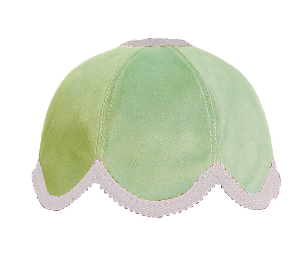 Чехол цветочек на лампу Дом, весенняя зелень + молочная тесьма, велюр