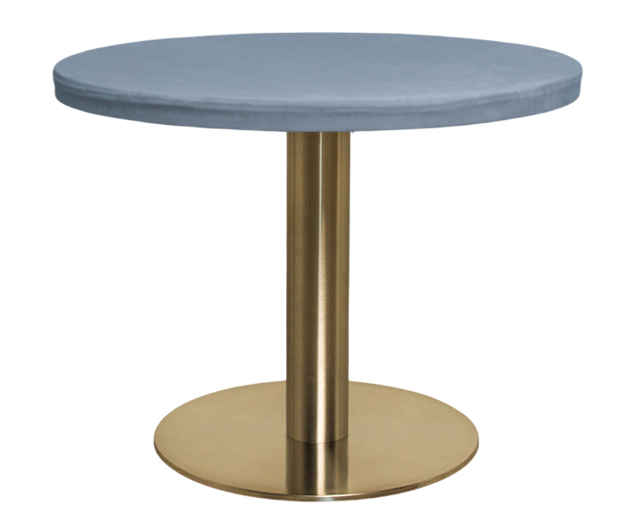 Стол Твист Круглый 43см, Золото + столешница, 60 см Серо-голубой