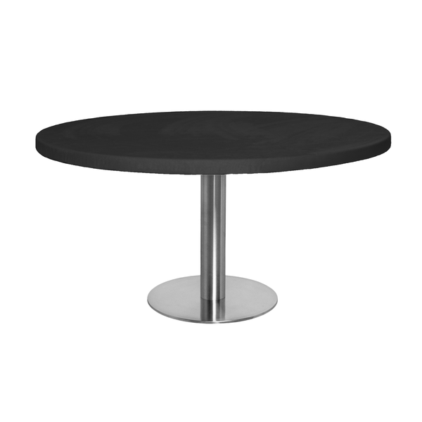 Стол Твист Круглый 43см, Серебро + столешница, 90 см Черная ночь