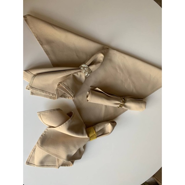 Салфетка бежевая, полиэстер - Фото 4