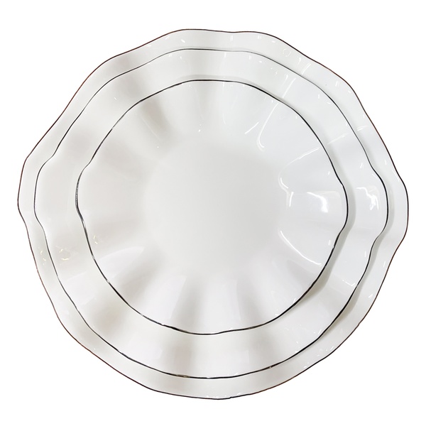 Порционная тарелка Lotus black rim M - Фото 3