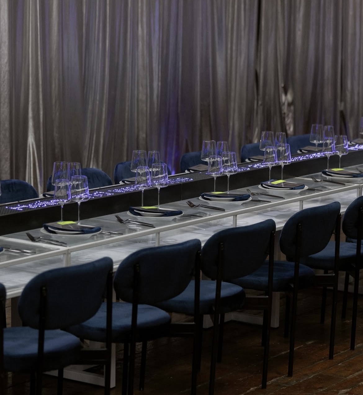 Стул Модерн Черный, Глубокий синий