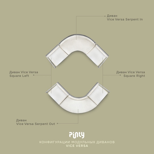 Диван Vice Versa Square Serpent In, Something Blue - Фото 2