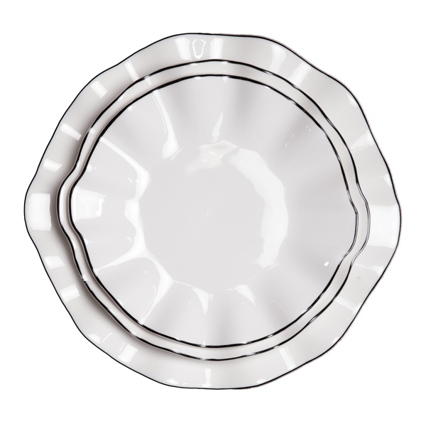 Сет порционных тарелок Lotus black rim  - Фото 1