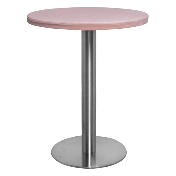Стол Твист Круглый 67см, Серебро + Светло-розовый