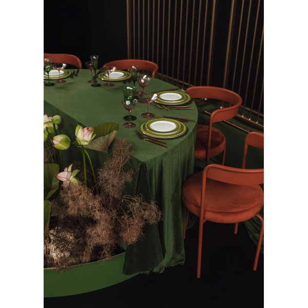 Скатерть велюр, круглая, лесная поляна - Фото 2