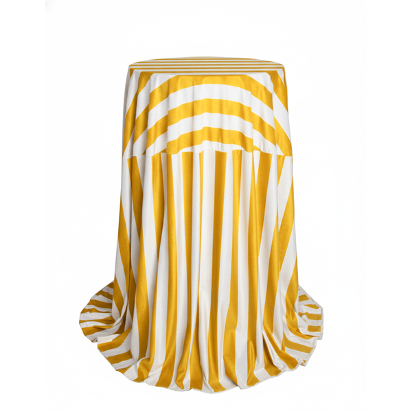 Скатерть для коктейльного столика, желто-белая полоска