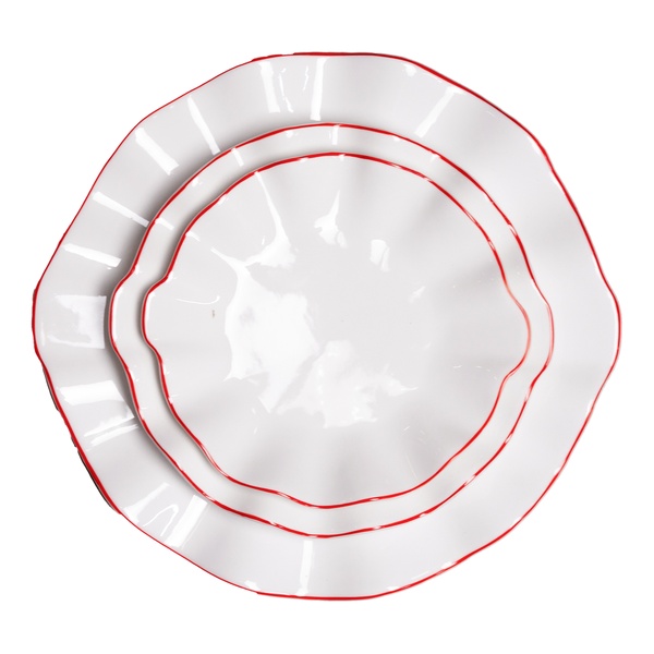 Сет порционных тарелок Lotus red rim - Фото 1