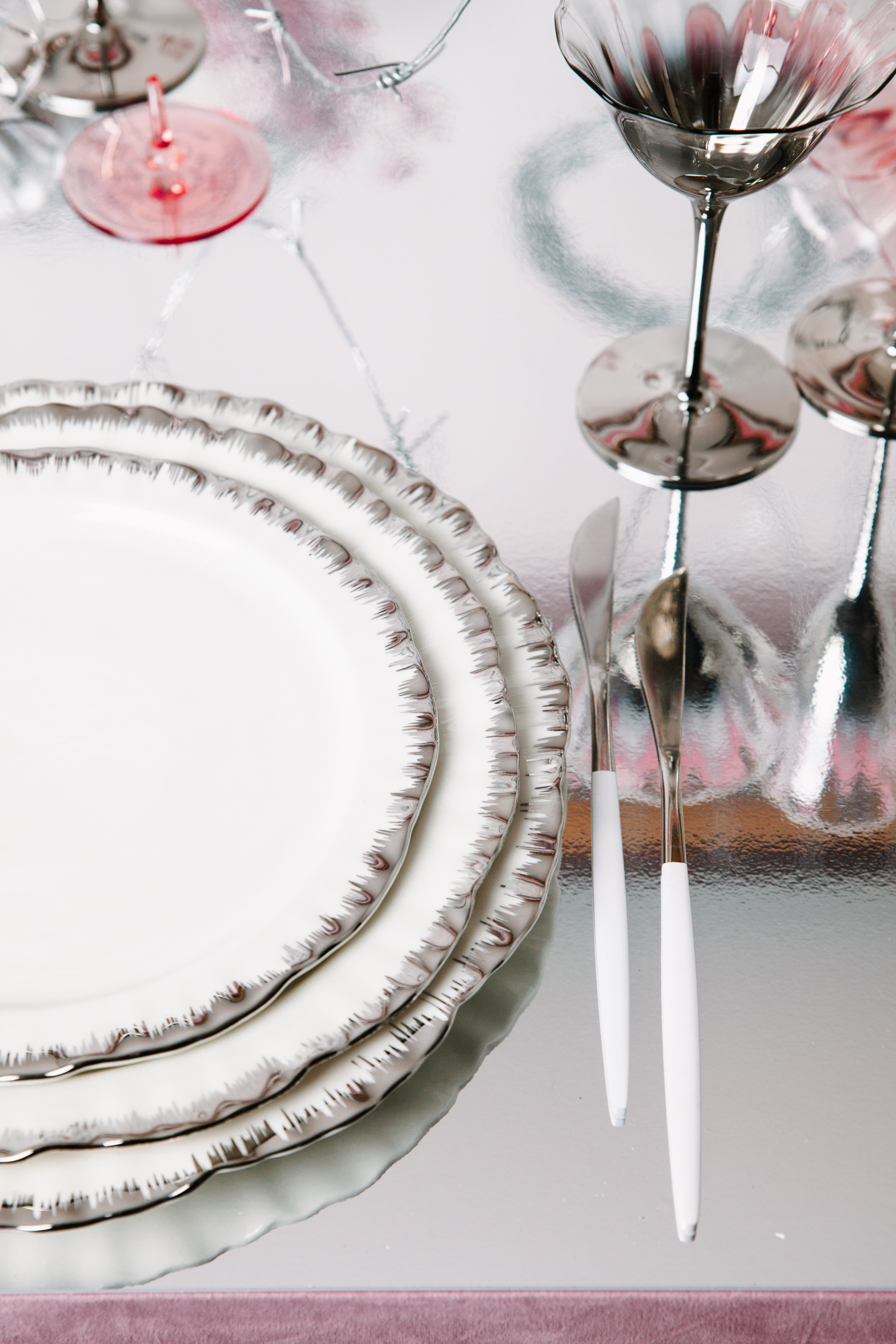 Порционная тарелка Подсолнух Серебро М