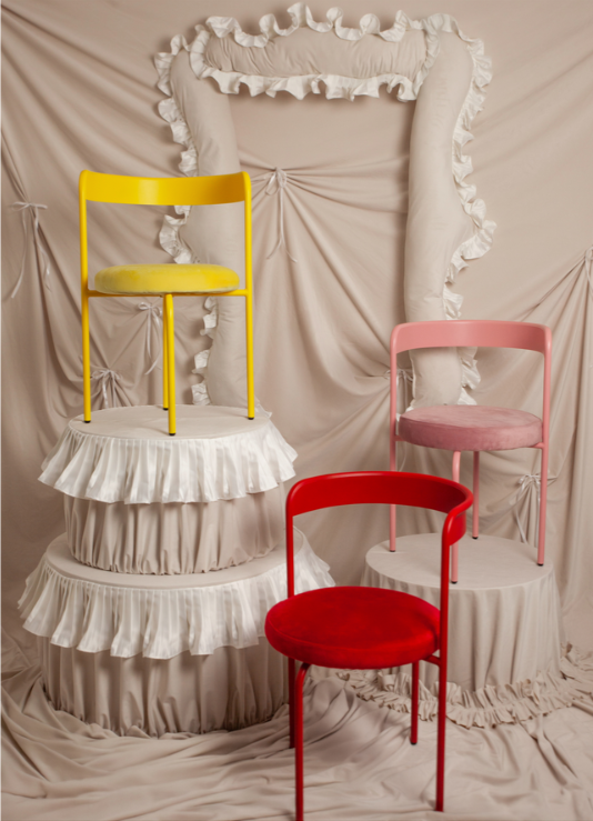 Стул Колори, Красный бархат + Малиново-красный