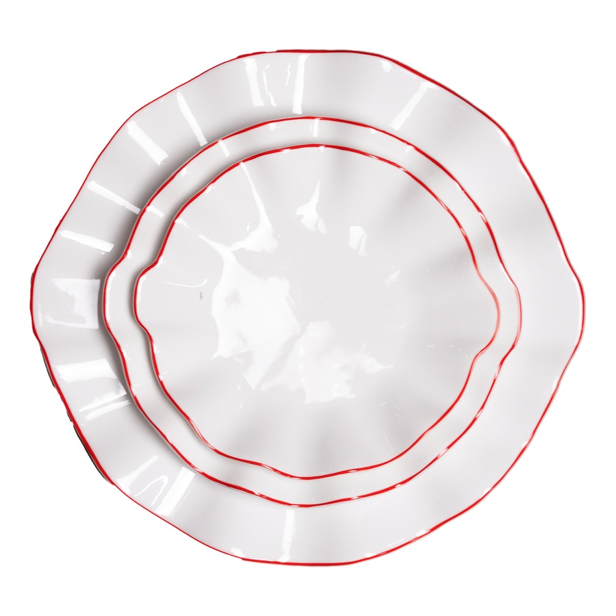 Сет порционных тарелок Lotus red rim - Фото миниатюра 1