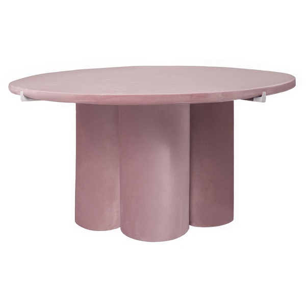 Журнальный столик Сквош, светло-розовый велюр 