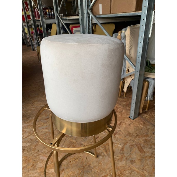 Пуф Gold, кремовый бисквит велюр - Фото 3