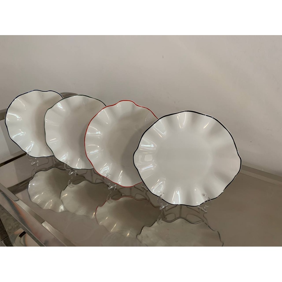 Порционная тарелка Lotus red rim S  - Фото миниатюра 3