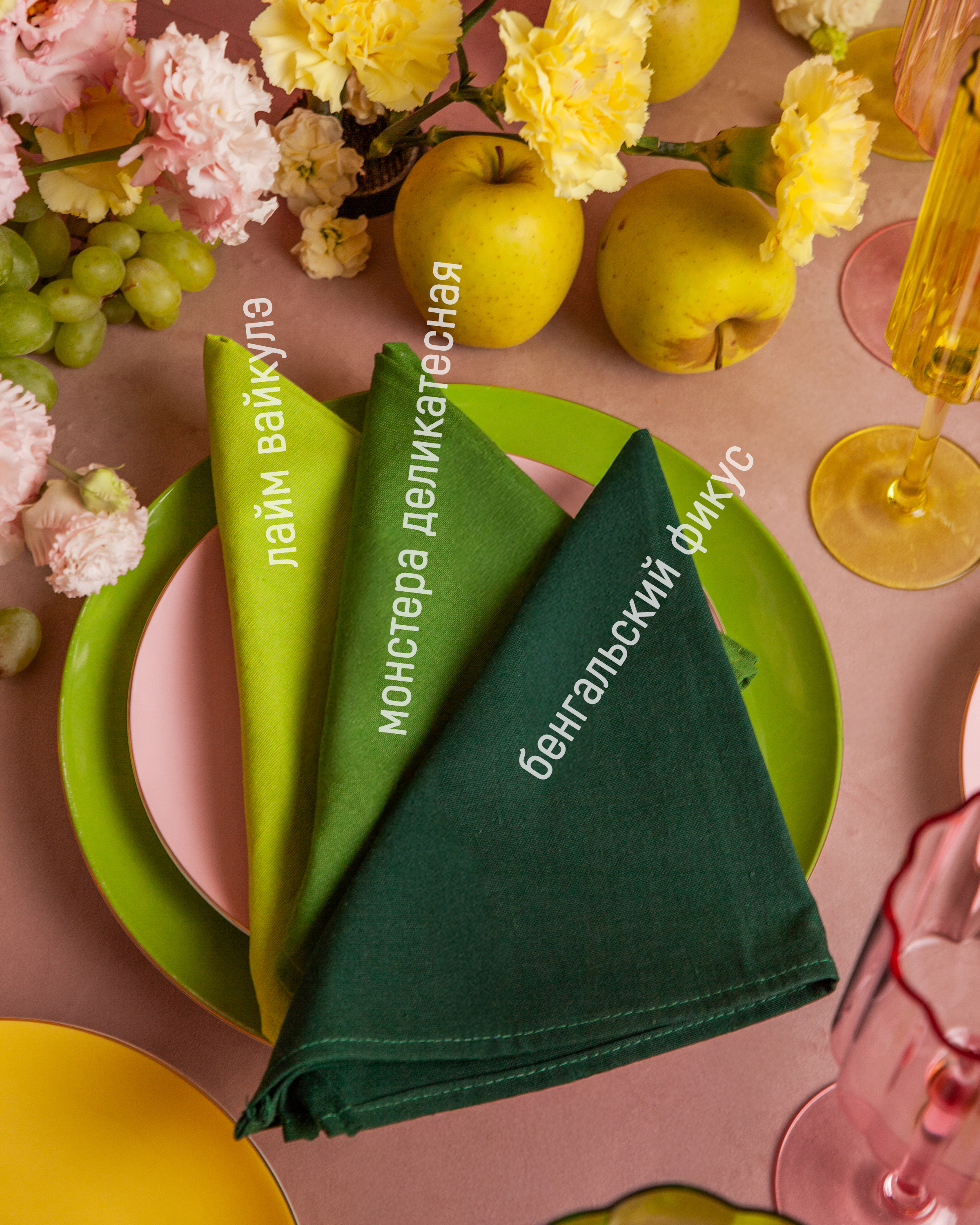 Салфетка из смесового льна, Бенгальский фикус