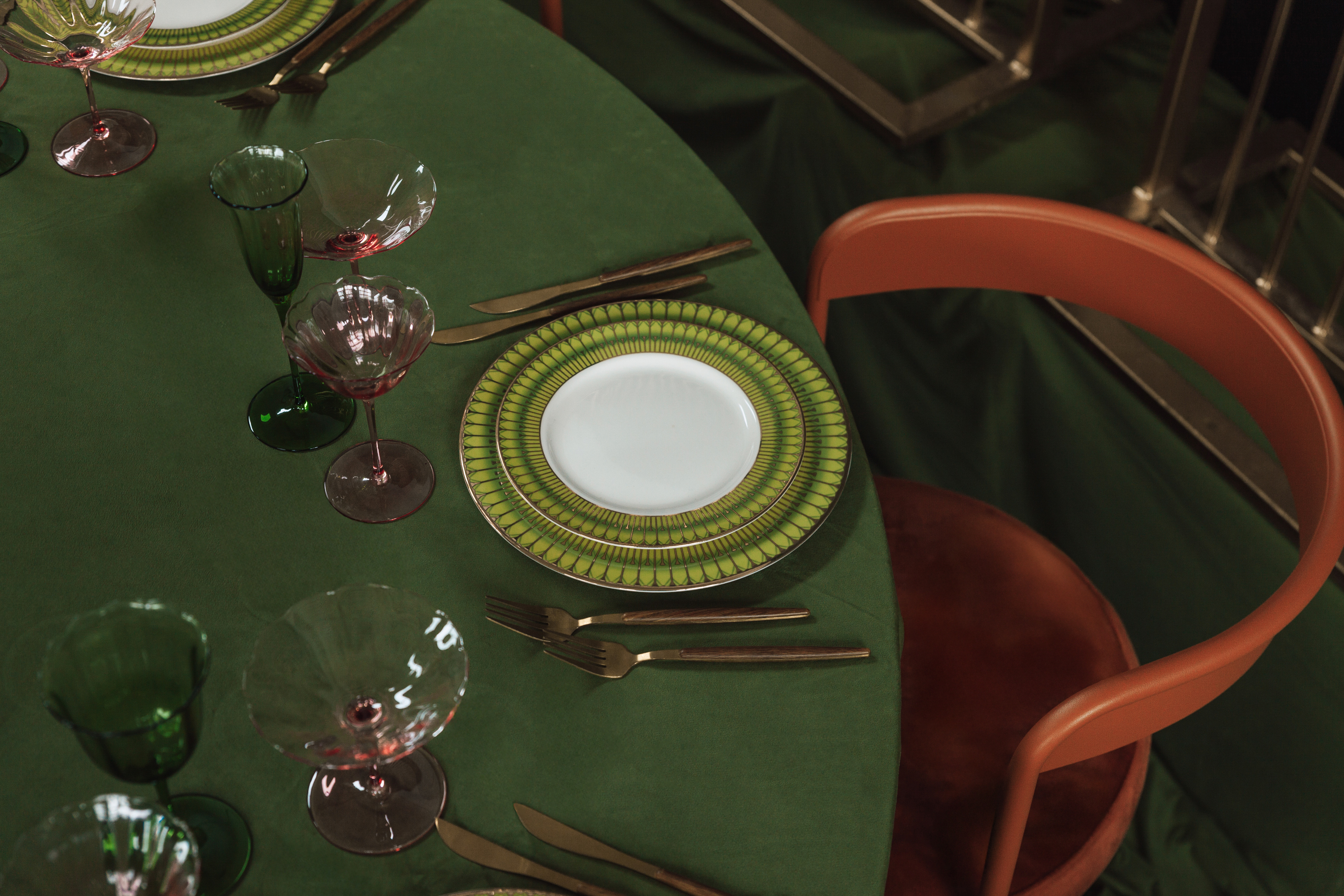 Скатерть велюр, круглая, лесная поляна