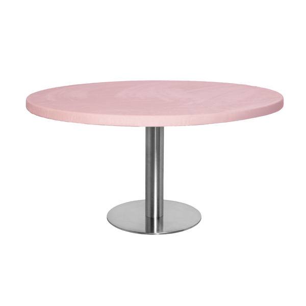 Стол Твист Круглый 43см, Серебро + столешница, 90 см Куколка