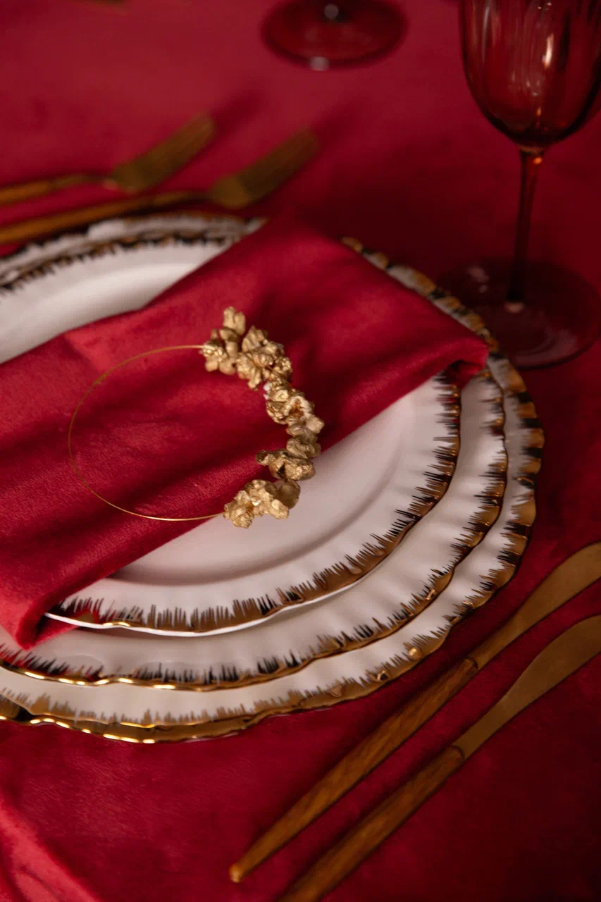 Салфетка велюр, красная Малиново-красный