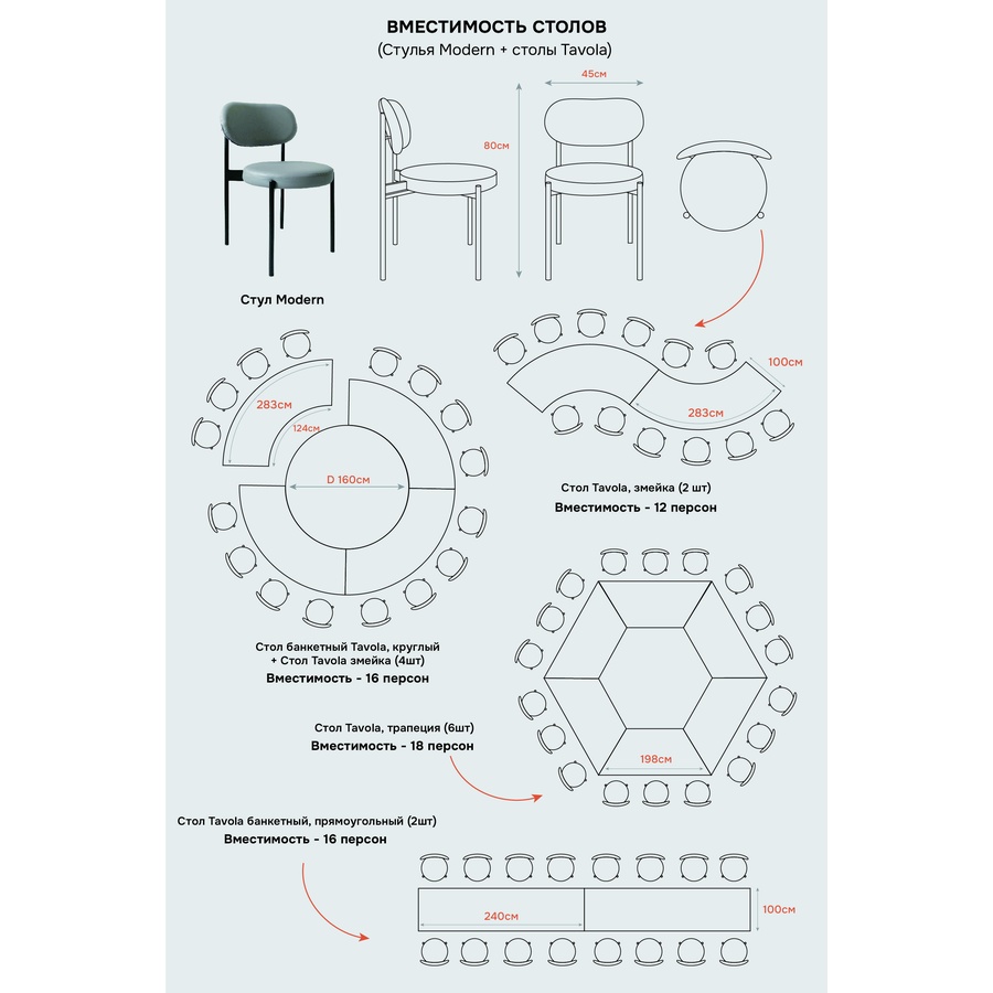 Стол Tavola, трапеция глубиной 86 см, 1 модуль - Фото миниатюра 6