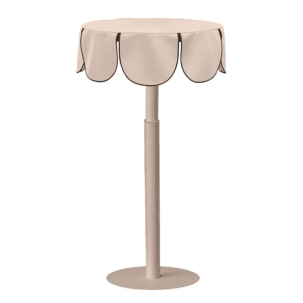 Стол "Yes, Caap" Twist Circle, кремовый бисквит + cream biscuit, велюр (телескопическая нога)  