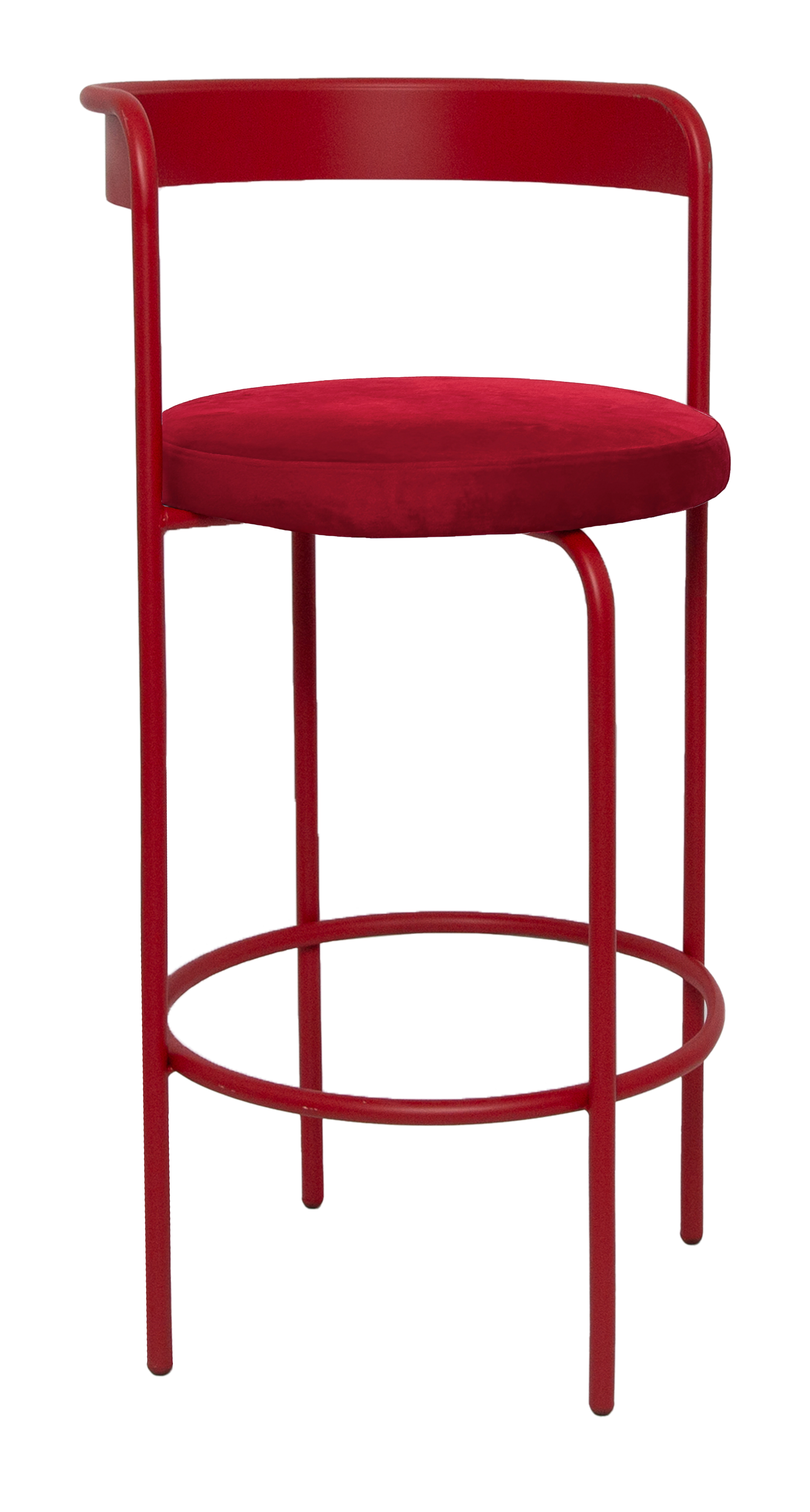 Стул барный Колори Красный бархат + Малиново-красный