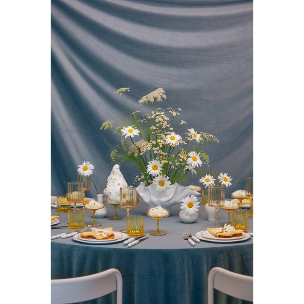 Скатерть велюр, круглая, серо-голубая - Фото 8