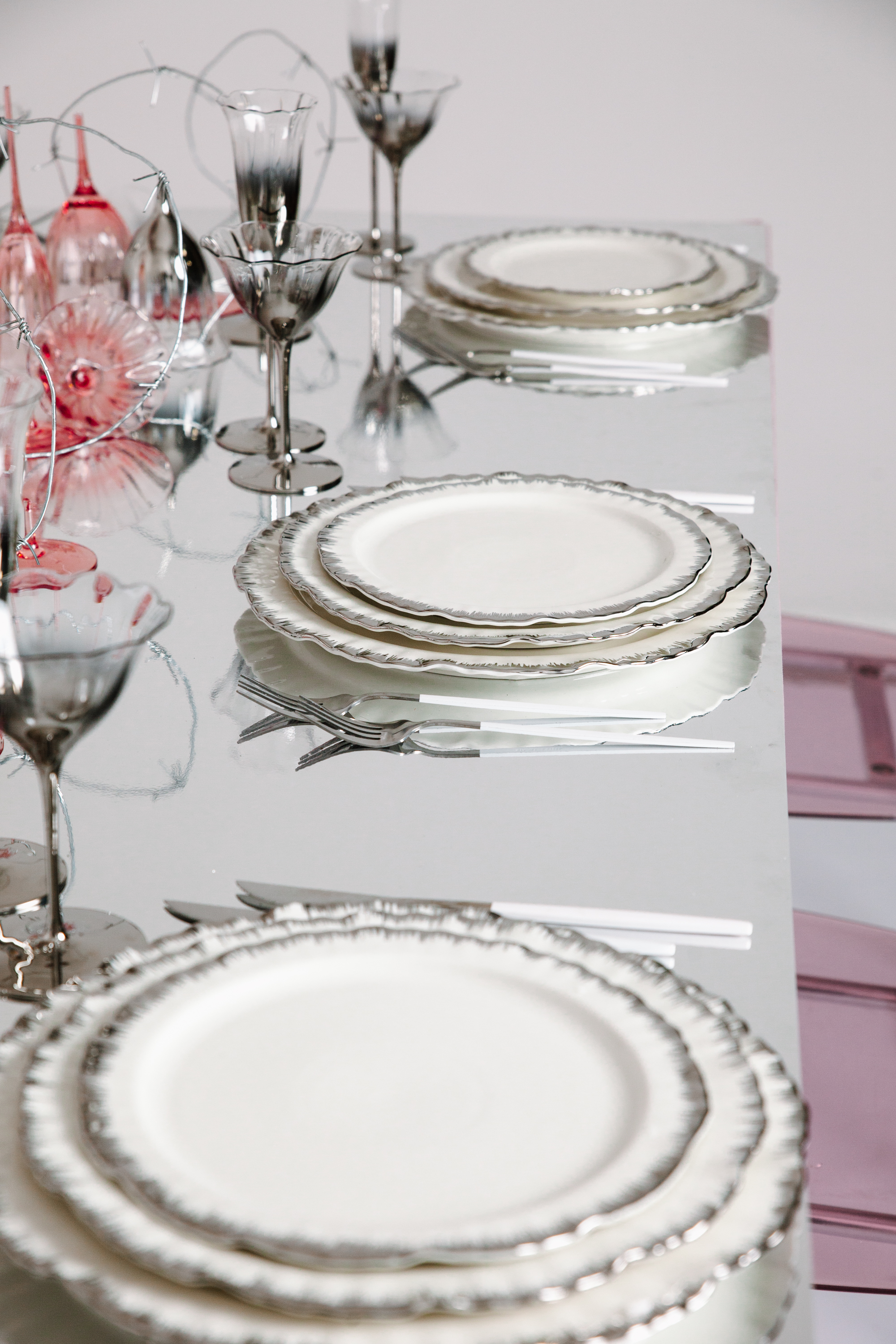 Порционная тарелка Подсолнух Серебро М