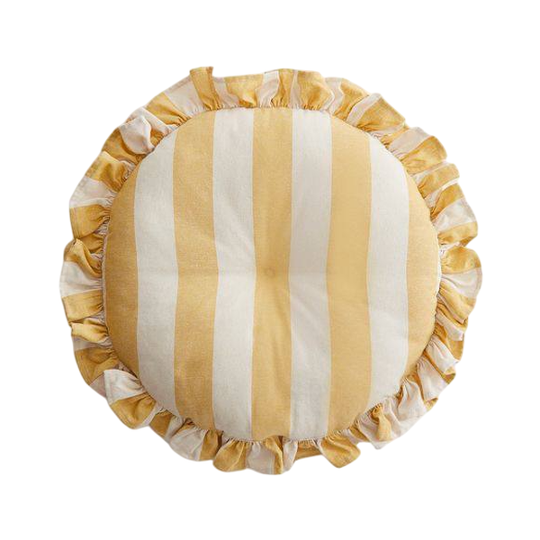 Подушка круглая с рюшами, пошив на заказ 