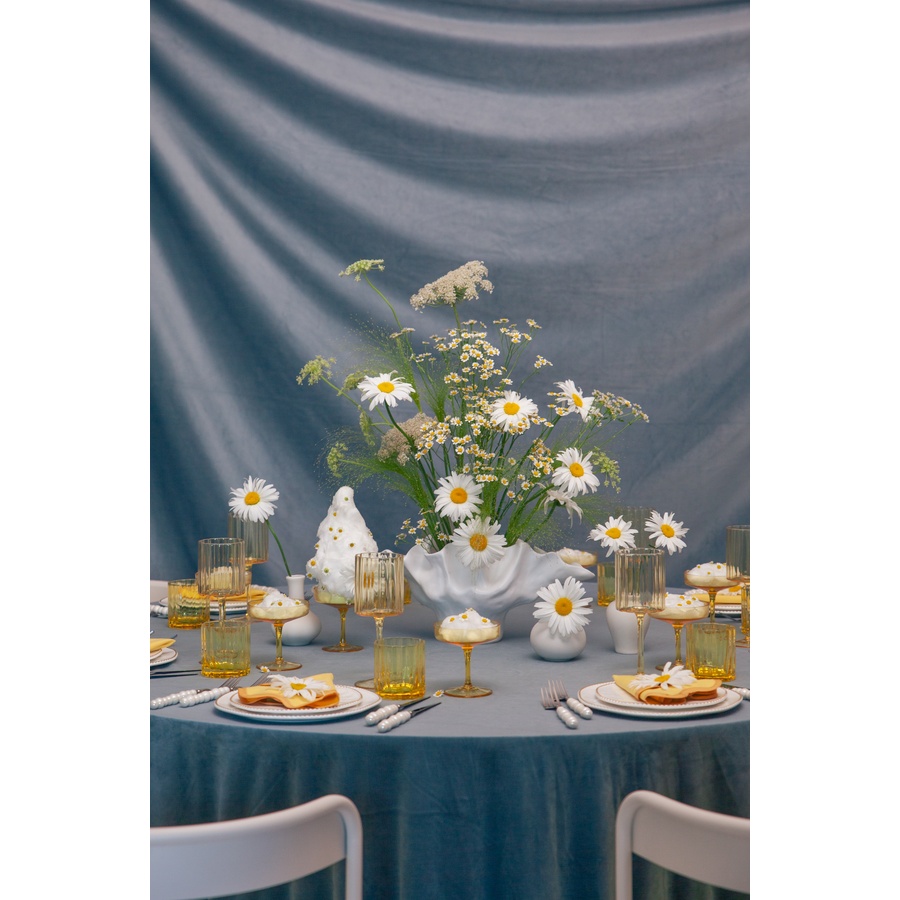 Скатерть велюр, круглая, серо-голубая - Фото миниатюра 7