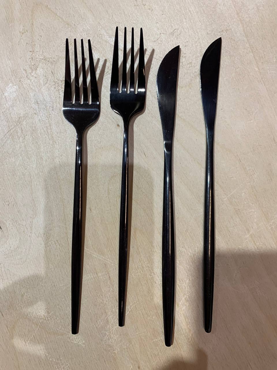 Столовые приборы Гоа, черные, сет из 4 предметов