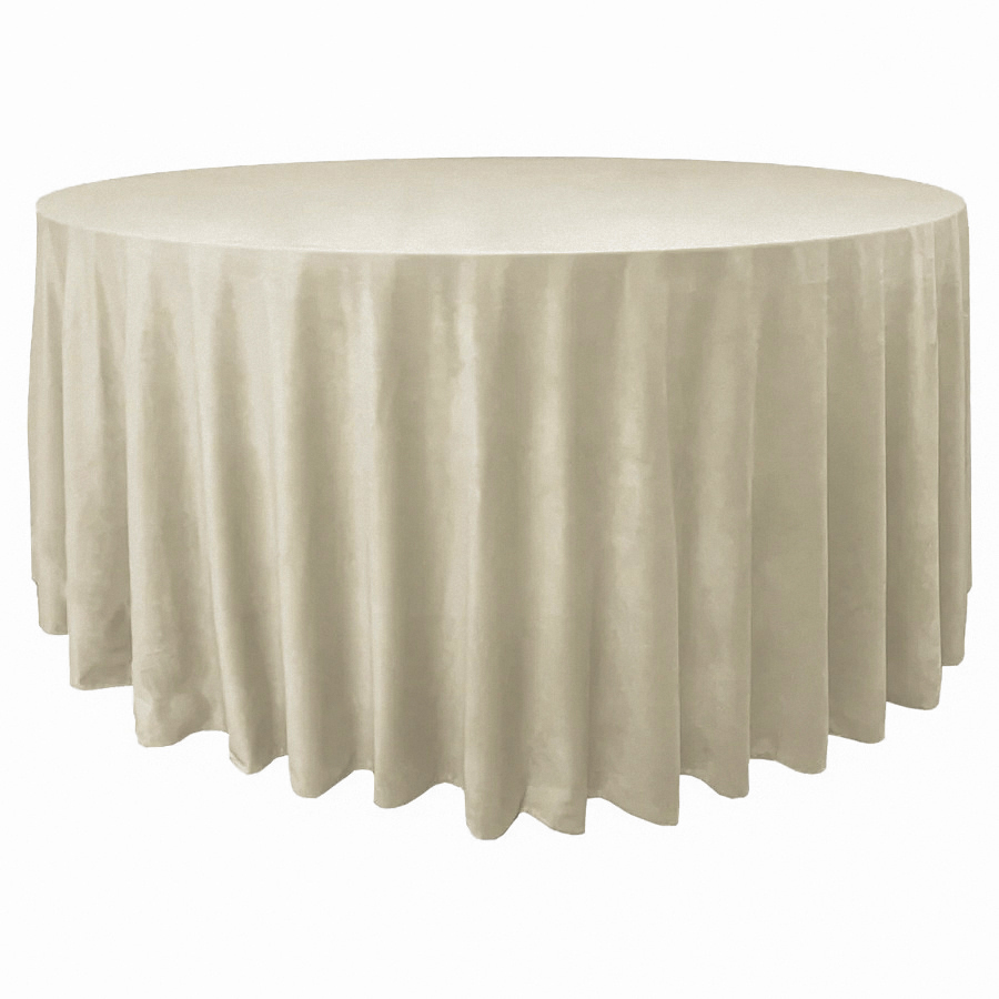 Скатерть велюр, круглая, песочная ХЛ