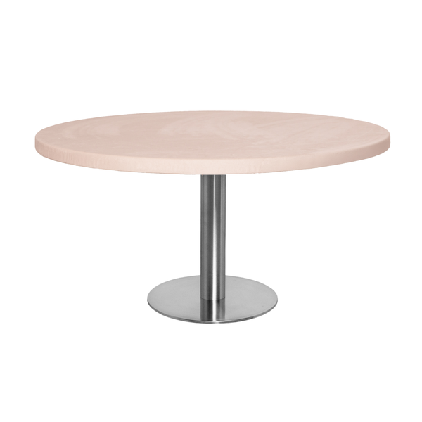 Стол Твист Круглый 43см, Серебро + столешница, 90 см Кремовый бисквит