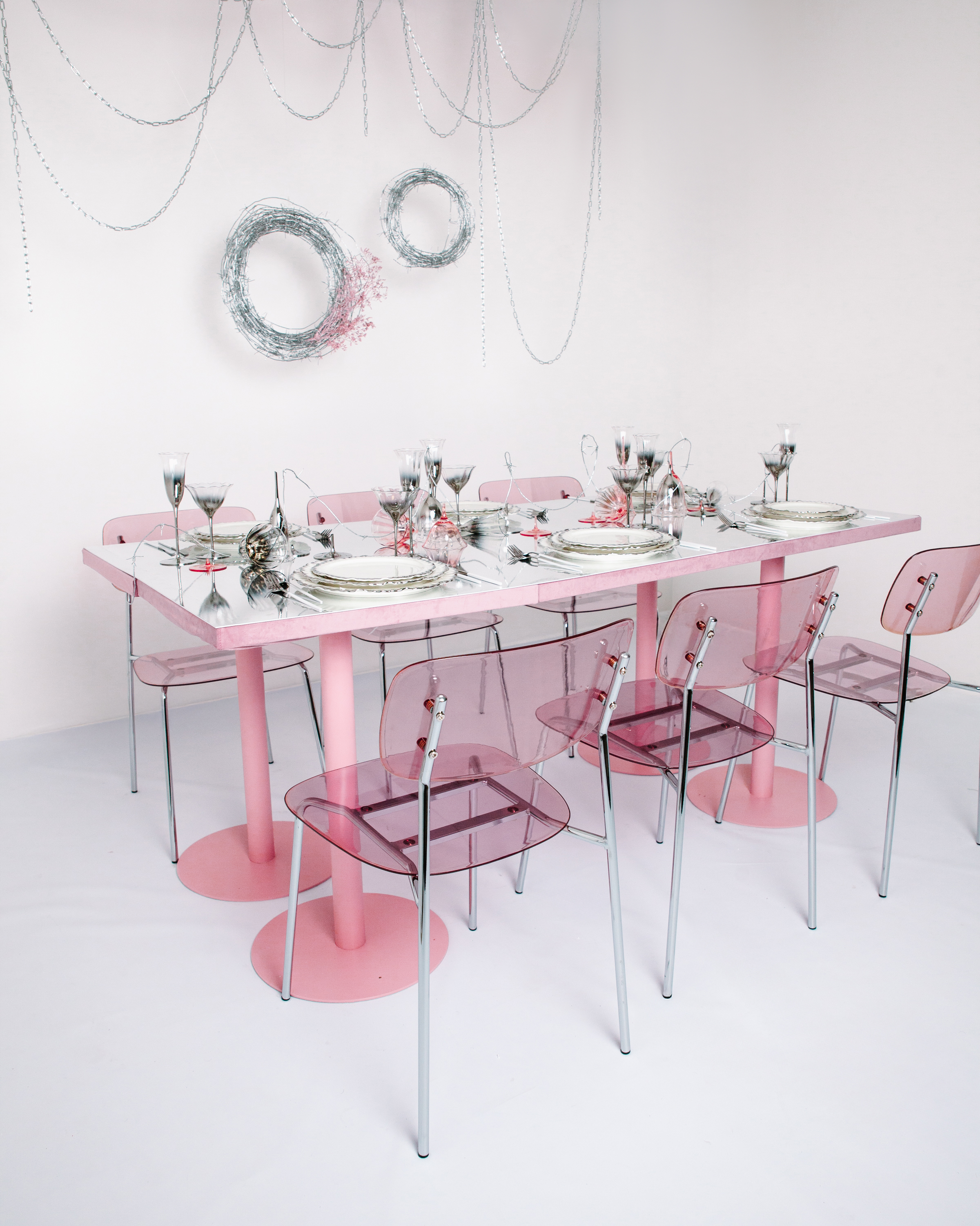 Стол коктейльный Твист Прямоугольный С, Розовая помадка + Куколка (телескопические ноги)